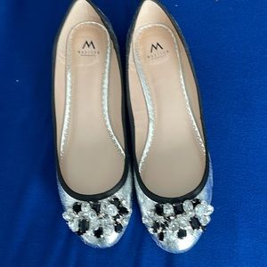 Madison silver flat shoe size 11